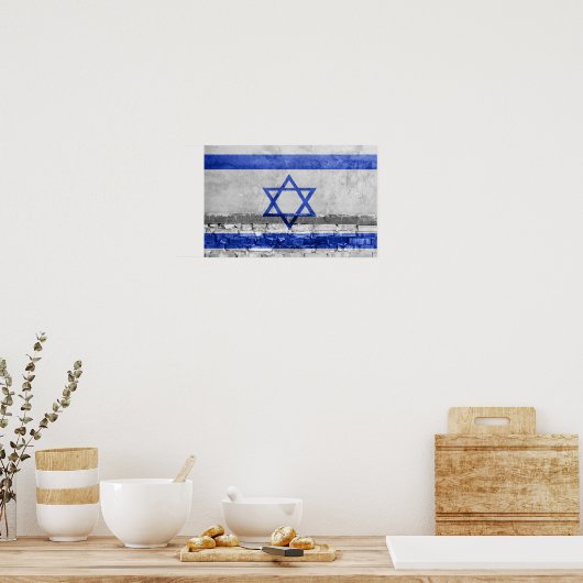 Poster Mur du drapeau israélien (Cuisine)