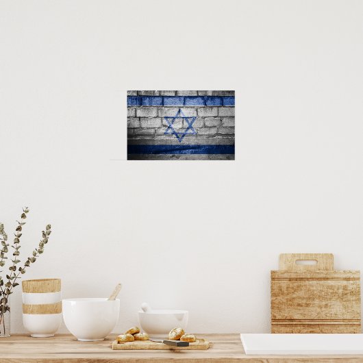 Poster Mur du drapeau israélien (Cuisine)