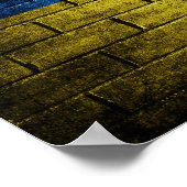 Poster Mur du drapeau ukrainien (Coin)