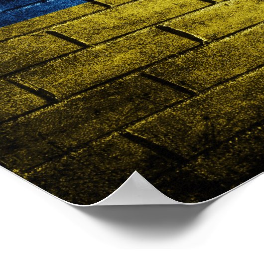 Poster Mur du drapeau ukrainien (Coin)