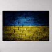Poster Mur du drapeau ukrainien (Devant)