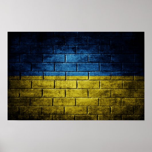 Poster Mur du drapeau ukrainien (Devant)