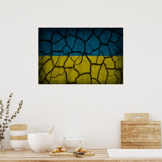 Poster Mur du drapeau ukrainien (Cuisine)