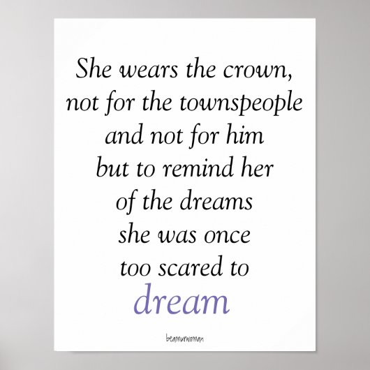 Poster Mur Elle Porte Les Citations De La Couronne (Devant)