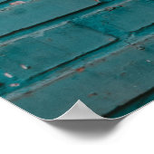 Poster Mur en brique bleue et blanche (Coin)