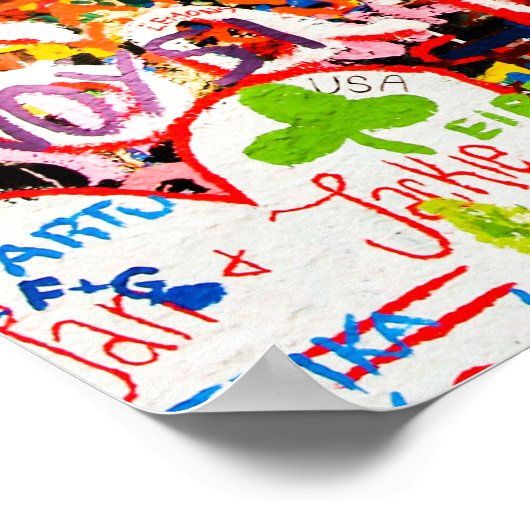 Poster Mur en raphia coloré, street art (Coin)