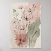 Poster Mur floral Abstrait moderne Art VII (Devant)