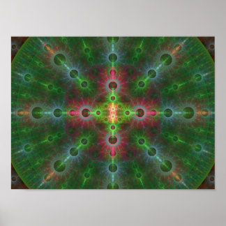 Poster Mur fractionné multicolore