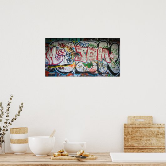 Poster Mur Graffiti (Cuisine)