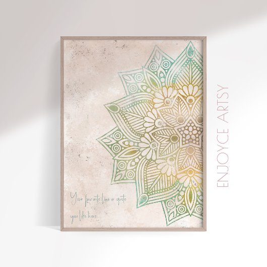 Poster Mur indien de mandala de ton naturel unique