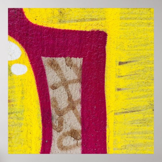 Poster Mur jaune et rose (Devant)