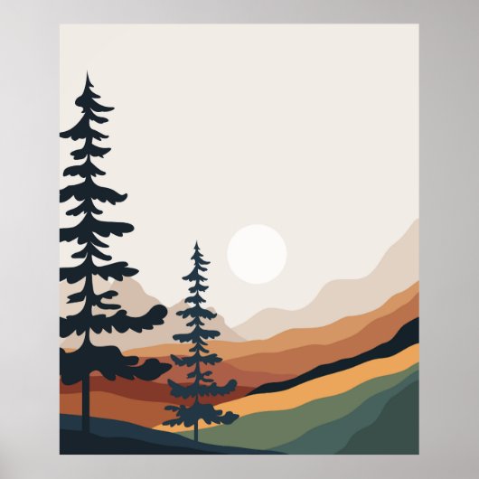Poster Mur minimal et nature (Devant)