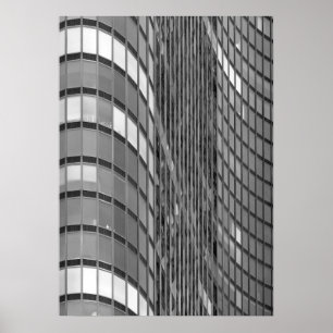 Poster Mur rideau en acier et en verre de moderne