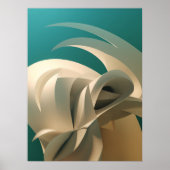 Poster Mur turquoise et beige abstrait 3D (Devant)