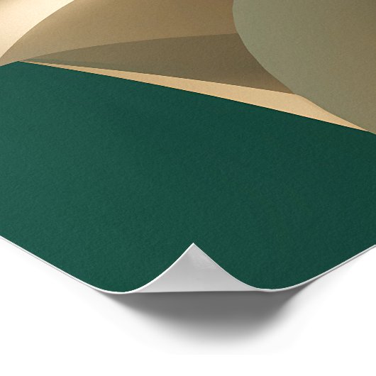 Poster Mur turquoise et beige abstrait 3D (Coin)