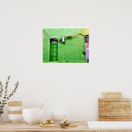 Poster Mur vert Abstrait (Cuisine)