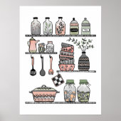 Poster mural de cuisine Boho-chic Pastel du milieu (Devant)