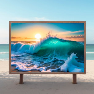 Poster mural de Sunrise Ocean Wave