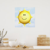 Poster mural happy face sunshine 23x23 customize (Cuisine)