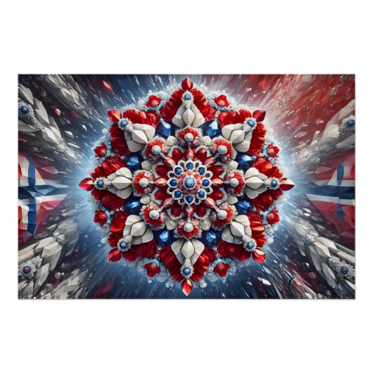 Poster murale avec design de couleurs norvégiennes (Devant)