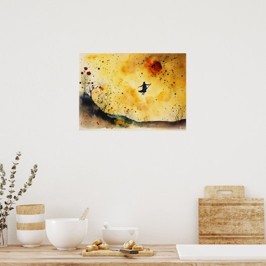 Poster murale couleur silhouette aquarelle (Cuisine)