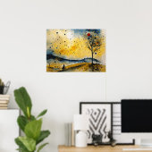 Poster murale couleur silhouette aquarelle (Bureau à domicile)