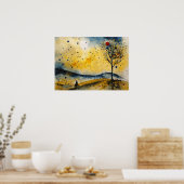 Poster murale couleur silhouette aquarelle (Cuisine)