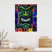 Poster murale de totem Tiki couleur vive Imprimer (Cuisine)