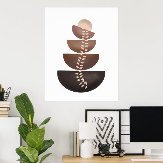 Poster murale minimaliste géométrique abstrait (Bureau à domicile)