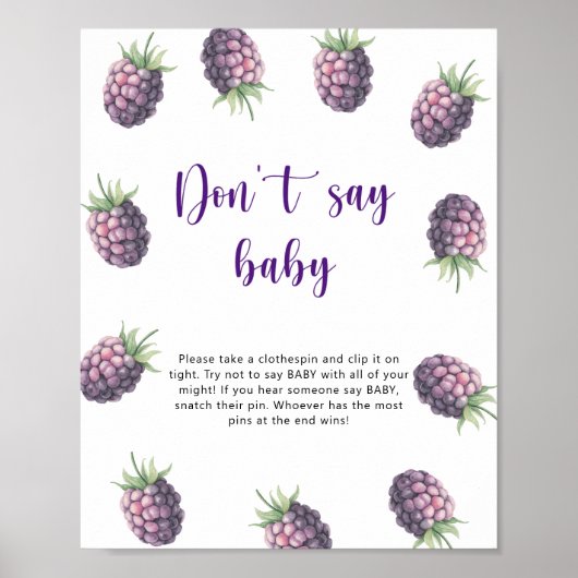 Poster Mûre - Ne dis pas bébé  (Devant)