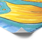 Poster Muriel Mermaid imaginaire Dessin sur l'eau bleue (Coin)