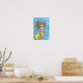 Poster Muriel Mermaid imaginaire Dessin sur l'eau bleue (Cuisine)