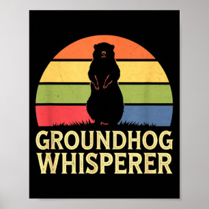Poster Murmureur de marmotte Amateur d'animaux drôle 