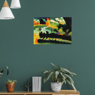 Poster Murnau : vue avec chemin de fer et château,