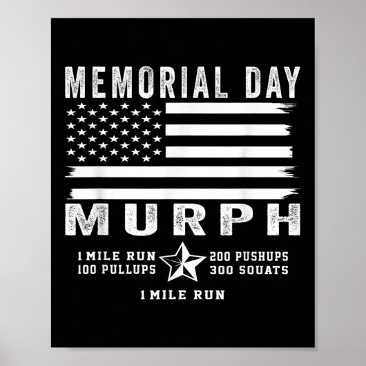 Poster Murph Challenge Memorial Day entraînement Gym Us D (Devant)