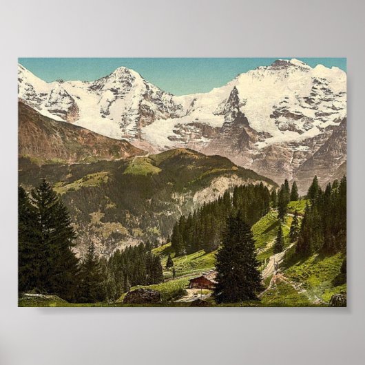Poster Murren, Grutschalp, I, Eiger, Monch et Jungfrau, (Devant)