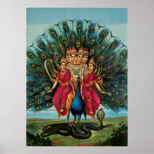 Poster Murugan Kartikeyan Skanda Subrahmanyan Hindu Deity (Devant)