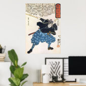Poster MUSASHI Miyamoto avec deux Bokken Japonais Samura (Bureau à domicile)