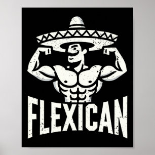 Poster Muscle Flexique Mexicain Funny