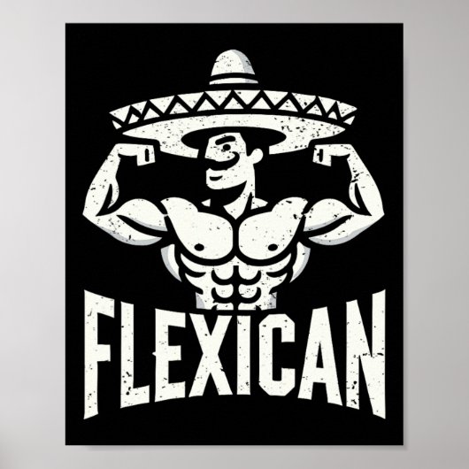 Poster Muscle Flexique Mexicain Funny (Devant)