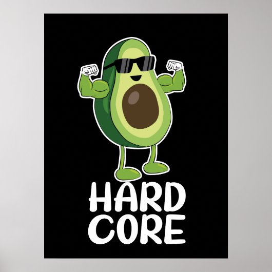 Poster Musculaire Hardcore Avocado drôle (Devant)