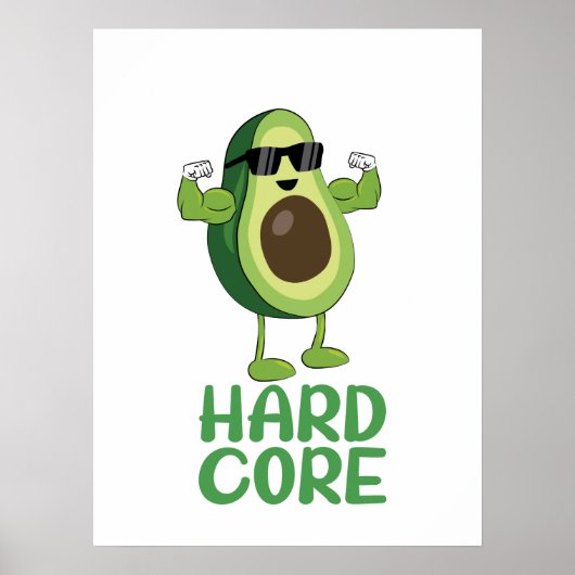 Poster Musculaire Hardcore Avocado drôle (Devant)