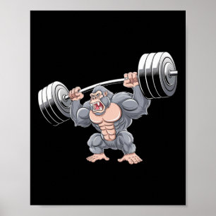 Poster Musculation de gorille salle de sport fitness entr