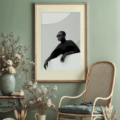 Poster Muse Enigmatique : Mode Futuriste Monochrome