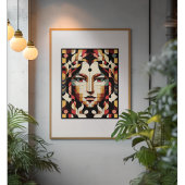 Poster Muse moderne : Une fusion de cubisme et de couleur