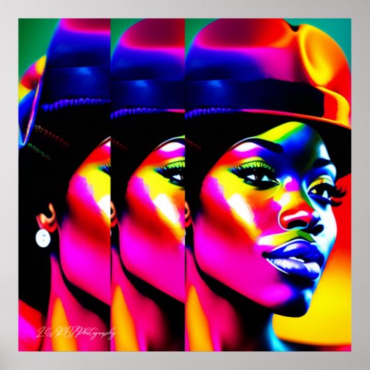 Poster MUSE NEON : Iridescence Électrique (Devant)