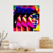 Poster MUSE NEON : Iridescence Électrique (Cuisine)