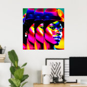 Poster MUSE NEON : Iridescence Électrique (Bureau à domicile)