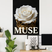 Poster MUSE Rose Gold Blanc Mode (Bureau à domicile)