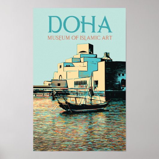 Poster Musée de Doha, illustration de l'art islamique Qat (Devant)